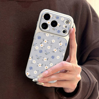 Coque de téléphone portable en cuir imprimé nœud papillon, coque arrière blanche Corning pour iPhone 16 12 15 18 17 Air Pro Max