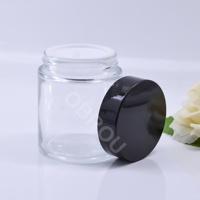 Venta al por Mayor de Frascos de Perfume Vacíos, Envases Cosméticos para el Cuidado del Cabello, Frascos de Vidrio Transparente Esmerilado para Crema, Tapas de Rosca, Superficie Impresa, Tapas de Plástico Negro