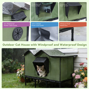 簡単組み立て屋外野良猫ハウスオールシーズン対応雨よけ防湿防風耐寒ペット用安全ハウス - Product Image 2
