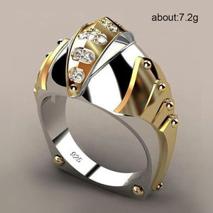 Anello creativo a forma di bocca di pesce per uomo, design color oro, gioiello di tendenza. - Product Image 5