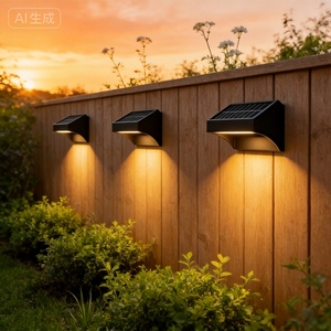Solarbetriebene Wasserdichte Außengarten-Zaun-Wandleuchte mit 10 Farben RGB Warm/Kaltweiß Lichtsensor Wiederaufladbare Batterie - Product Image 3