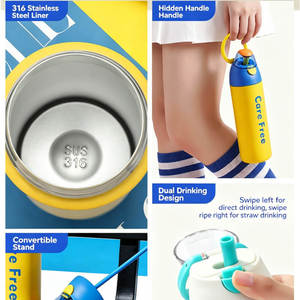 Gourde en acier inoxydable de 700 ml avec poignée, sans BPA, anti-fuite, mignonne, pour le sport - Product Image 2