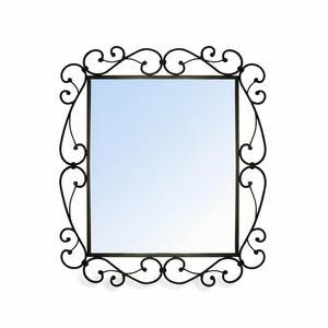 Espejo de pared de hierro forjado, forma cuadrada - Product Image 1