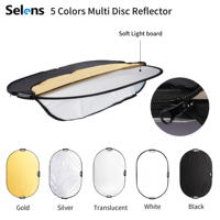 Panneau diffuseur de lumière portable ovale pliable Selens 5 en 1 60x90cm pour photographie de portrait et vidéo avec poignées
