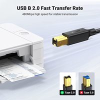 Kabel Printer USB UGREEN USB A ke B 2.0 Kabel USB B Kabel Printer Kecepatan Tinggi Kabel Ideal untuk Printer dan Scanner