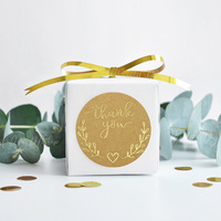 Impression d'étiquettes rondes auto-adhésives en feuille d'or avec logo personnalisé Autocollants mignons décoratifs en feuille d'étiquettes en papier kraft pour entreprises