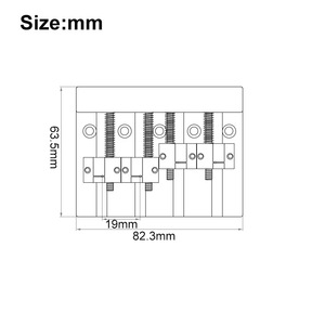 Bass Guitar Bridge 4 <b>String</b> Polished Brass Durable Finish Black Silver Gold Options - Product Image 4