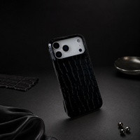 Étui de téléphone en cuir de crocodile Luxe Antichoc pour iPhone