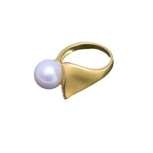 Handmade S925 Silver Pearl <b>Ring</b> Freshwater 10-11mm White Round Strong Light Beads Fine Flaws Adjustable <b>Opening</b> - Product Image 5