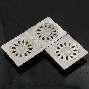 ท่อระบายน้ำสแตนเลสแบบสี่เหลี่ยมขนาด 3.5 นิ้ว ป้องกันการกัดกร่อน ใช้ได้สองแบบสำหรับห้องน้ำและระเบียง - Product Image 1