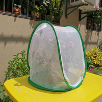 13 x 14,5 Zoll Solides Muster Schmetterlings-Mantis-Zuchtterrarium aus Stahldraht, umweltfreundlicher Pop-up-Habitat-Käfig für kleine Tiere