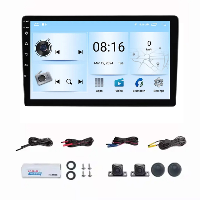 4+64g Android Car Camera 3D Touch Screen 9'' GPS Stereo Microphone Dvd Audio Player Video Recorder Android Head Unit 360 Camera