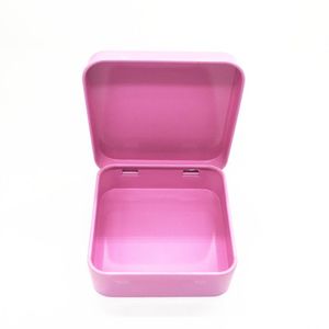 Mini Quảng Trường Kim Loại Nhôm Bản Lề Quà Tặng Hộp Thiếc Trắng Matte Màu Đen Bạc Cho Lưu Trữ Kẹo Cookie Cho Món Quà Thủ Công Lưu Trữ Dán - Product Image 5
