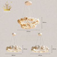 Lustre moderne à branches florales, suspension artistique en forme de fleur, lampe de plafond LED pour villa et hôtel