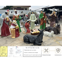 Décoration de Noël pour l'extérieur : Ensemble de Statues de la Sainte Famille en Résine, Art Populaire, Scène de Crèche avec Figurine du Bébé Jésus