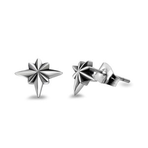 Pendientes de Estrella Octogonal de Acero de Titanio CF096, Joyería de Moda Unisex con Diseño Geométrico - Product Image 1