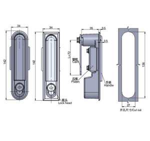 High Quality Zinc Alloy Black Powder Swing Handle <strong>Locks</strong> Twist <strong>Lock</strong> Cylinders Adjustable Grip Recessed Lever Panel <strong>Locks</strong> <strong>Key</strong> - Product Image 6