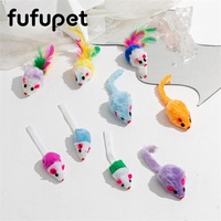 Lot de 5 jouets en peluche pour chat, chaton, avec plumes colorées, lumineux, à la catnip, pour le jeu autonome et le soulagement de l'ennui, en vrac