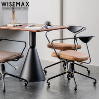 WISEMAX FURNITURE Chaise d'appoint au design nordique moderne avec pivot stable en métal pour bureau, salle de réunion, chaise d'ordinateur à roulettes
