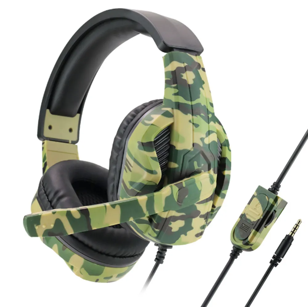 Low cost PC wired game headphones cheap camouflage gaming headsets gaming for PS4 Xbox one