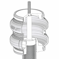 Amortisseur à ressort hélicoïdal DL120180A2 compatible D2 (filetage M52*1.5-49 M12) avec double ressort pneumatique en caoutchouc pour suspension pneumatique