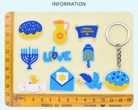 Gantungan Kunci Tema Hanukkah Kartun Harga Grosir Nicro, Aksesoris Tas, Liontin, Gantungan Kunci Karet PVC Lembut, Hadiah Promosi