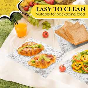 Cheap Custom Paper Sandwich Picnic Food Basket Liners Wax Wrappers Bakery Tissue <b>Sheets</b> for Kitchen - Product Image 4