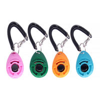 Clicker d'entraînement pour chien PTT-001 en plastique et métal coloré, accessoire pour animaux de compagnie, vente chaude, avec sangle de poignet