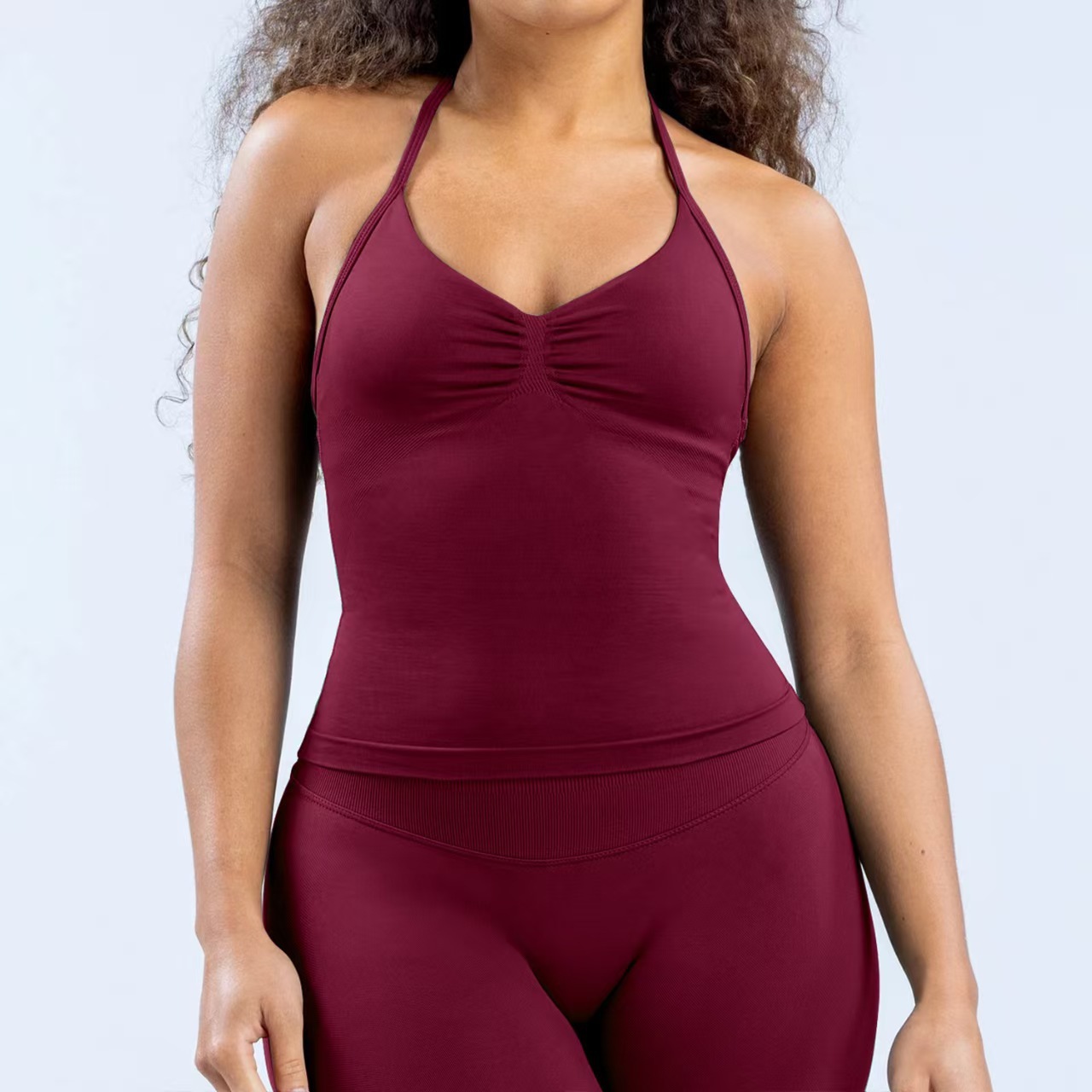 IStapromo Gifts Seamless Longline Strappy Gym Top Sports Shirts Yoga Vest Beautiful Open Back Bra Workout Halter Women Seamless