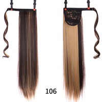 Perruques de queue de cheval courtes et droites avec pince à griffes à cordon de serrage Extensions de cheveux à tressage souple Produit de perruque
