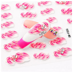 Wholesale Self-Adhesive 3D Embossed Rose 3D Flower Nail Art Decals Stylish <strong>Stickers</strong> for Nail Art Creations - Product Image 5