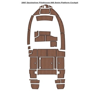 Plataforma de Baño para <span class=keywords><strong>Barco</strong></span> <span class=keywords><strong>Quicksilver</strong></span> Pilothouse 660 2007, Alfombrilla de Espuma EVA para Cabina, Imitación Madera de Teca, Estilo SeaDek MarineMat, Autoadhesiva - Product Image 1