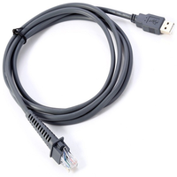 Produsen pabrik USB komputer 2.0 konektor kepang Data Transfer simbol pemindai kode batang abu-abu RJ45 kabel pemindai