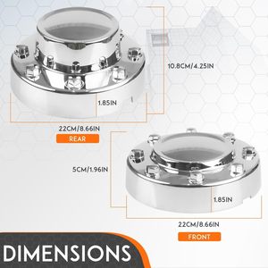 Enjoliveurs de roue Dodge Ram 3500, 139,7 mm PCD, 6 trous, chromés, avant et arrière, de remplacement - Product Image 2