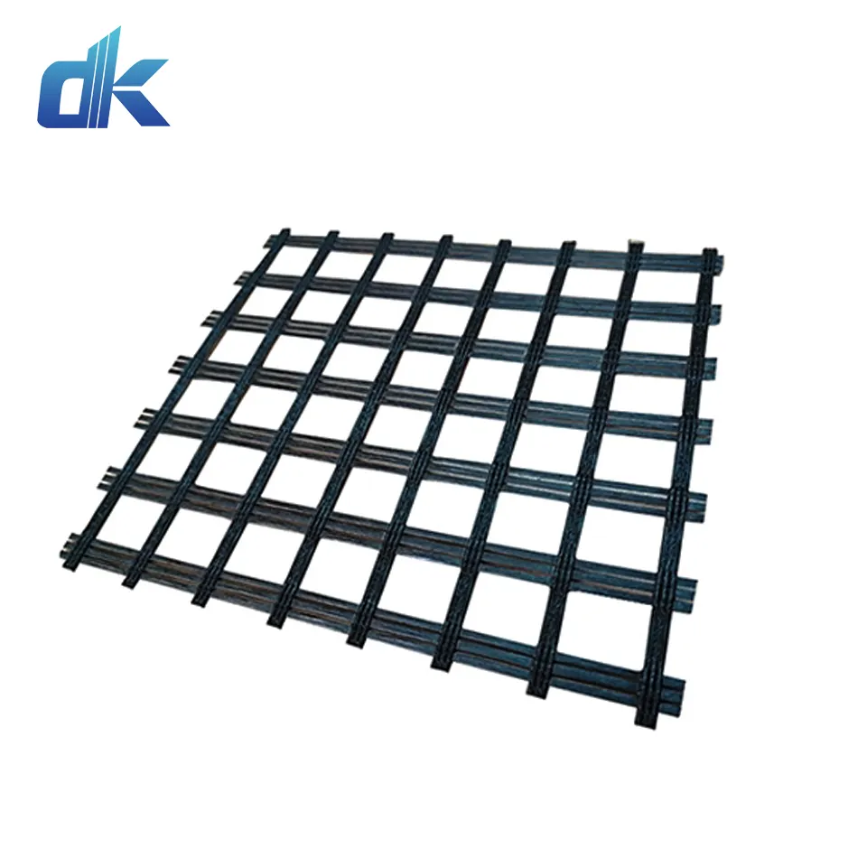 Dingkun high quality road asphalt layer reinforcement 100-100kn fiberglass geogrid