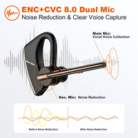 Écouteurs mains libres V5.2 en gros, nouvelle oreillette Bluetooth Bee M50 avec réduction de bruit AptX et micro pour iPhone, Android, chauffeurs de camion et de bus