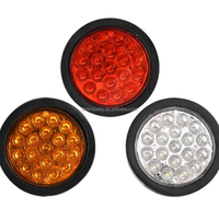 Feu arrière LED rond personnalisé avec logo, 4 pouces, 19 LED, clignotants et feux stop, 12V, disponible en stock