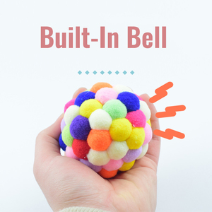 새로운 애완 동물 고양이 장난감 다채로운 수제 벨 탄력 공 <span class=keywords><strong>4</strong></span> 크기 내장 개박하 대화 형 장난감 funnu 놀이 고양이 - Product Image 3