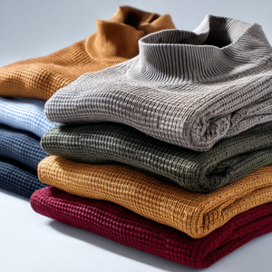 Maglione a collo alto termico in cotone lavorato a Waffle da <span class=keywords><strong>uomo</strong></span> - Product Image 2