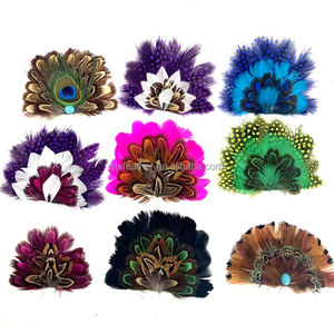 Accessoires de chapeau de mode féminine sur mesure avec plumes turquoise, plumes faites à la main pour hommes de 7 à 15 cm pour la décoration de chapeaux - Product Image 6