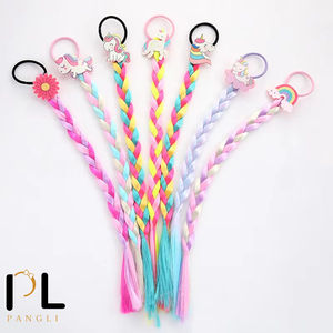 女の子用ヘアネクタイ<span class=keywords><strong>PL</strong></span>卸売新スタイルウィッグ弾性ヘアバンドスパンコールユニコーンキラキラヘアクリップ子供 - Product Image 1
