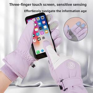 Gants thermiques doublés de polaire pour l'hiver, compatibles avec les écrans tactiles, coupe-vent, résistants au <span class=keywords><strong>froid</strong></span>, pour vélo électrique et ski, pour hommes et femmes - Product Image 4