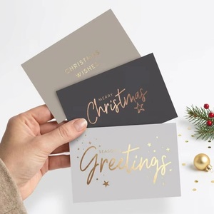 Biglietti Regalo Natalizi Personalizzati di Lusso con Stampa in Lamina d'Oro, Biglietti di Auguri per le Feste, Etichette Personalizzate, Confezioni Stampate, Biglietti di Ringraziamento - Product Image 1
