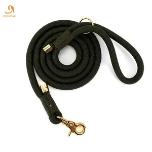 Custom Multicolor Strong Rope Dog Leash With Matching Velvet Dog Bag Dispenser Dog Lead Slip Leash Pet Training