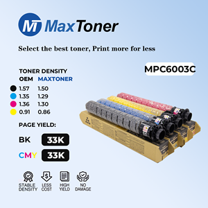 Cartucho de Tóner MaxToner MPC6003 MP-C6003 Compatible con <span class=keywords><strong>Richo</strong></span> MP C4503 C5503 C6003 C4504 C5504 C6004 CMYK - Product Image 1