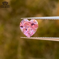 EMEJEWE Valentijnscadeau Lab-gekweekte hartvormige roze saffier losse steen met kleurspel voor het maken van op maat gemaakte kettingen, armbanden en bedels
