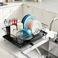Rangement de cuisine et accessoire de décoration pour la maison Support en métal et en plastique pour égouttoir à vaisselle et à bol Support pour assiettes et ustensiles