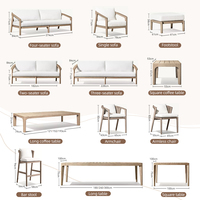 Solution d'achat complète pour mobilier de jardin : Ensemble de 10 chaises, table basse, canapé d'extérieur en teck et table de repas