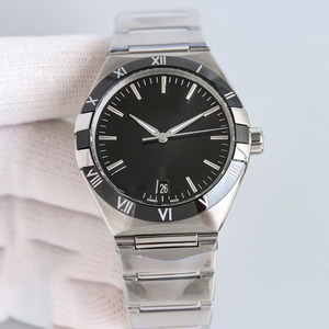 Montre-bracelet pour homme de style professionnel haut de gamme, cadran noir, réserve de marche, date, multifonctionnelle, en acier inoxydable - Product Image 1