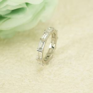 Anillos de Eternidad con Diamantes Cultivados en Laboratorio con Corte Baguette HPHT, Joyería de Moda Goldleaf, Anillos de Boda con Diamantes de Laboratorio PT950 VVS DE - Product Image 4